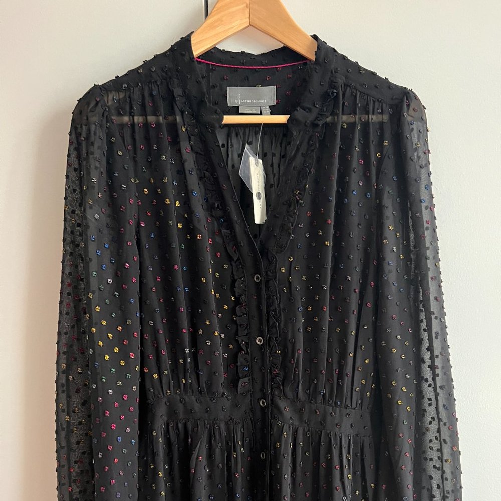 Black motif midi dress